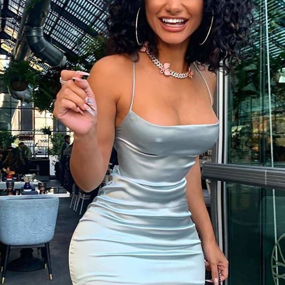 NWT: Mini Dress - Take Me Higher Satin Mini Dress